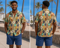 Men’s Tropical Summer Button-Down Shirt – Lightweight Vacation Fit