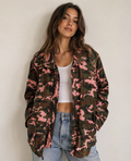 Pink Camo Utility Jacket – Oversized Military-Inspired Statement Piece